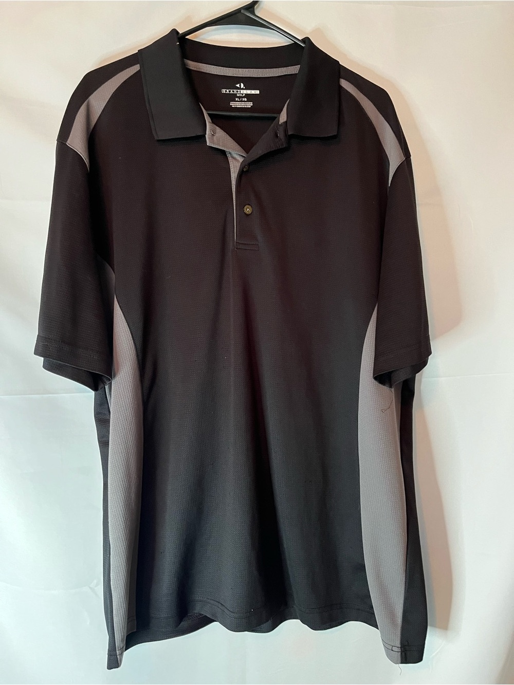 Grand Slam Black and Gray Two-Tone Men's Golf Polo